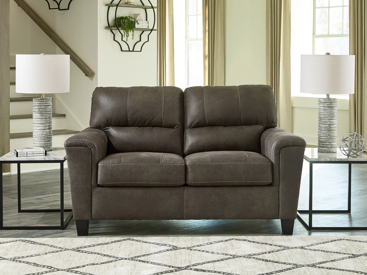 Haines Furniture Outlet - Ashley Furniture - Navi Living Room - Loveseat / Smoke - 9400235