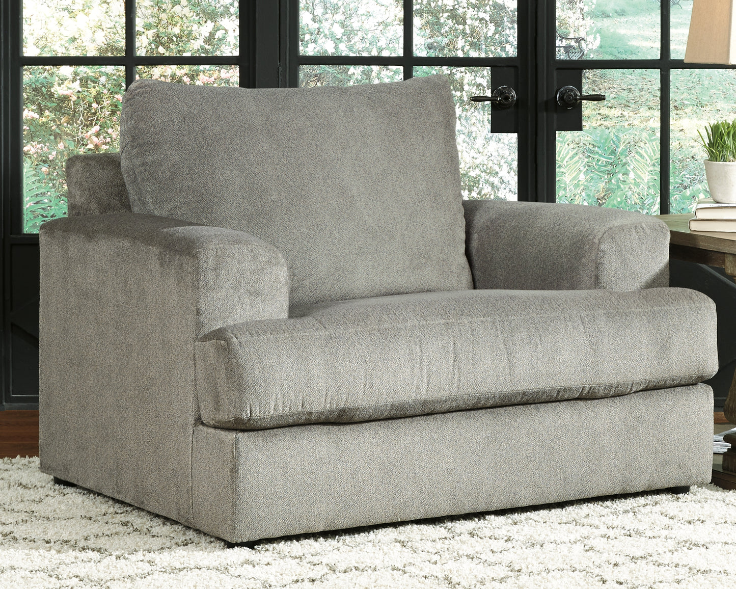 Haines Furniture Outlet - Ashley Furniture - Soletren Living Room - Chair and a Half / Ash - 9510323