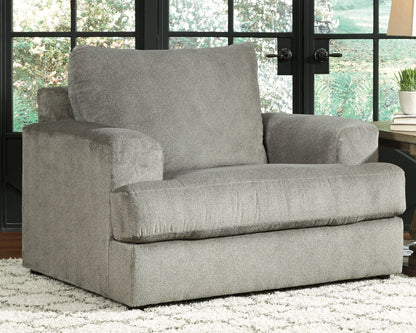 Haines Furniture Outlet - Ashley Furniture - Soletren Living Room - Chair and a Half / Ash - 9510323