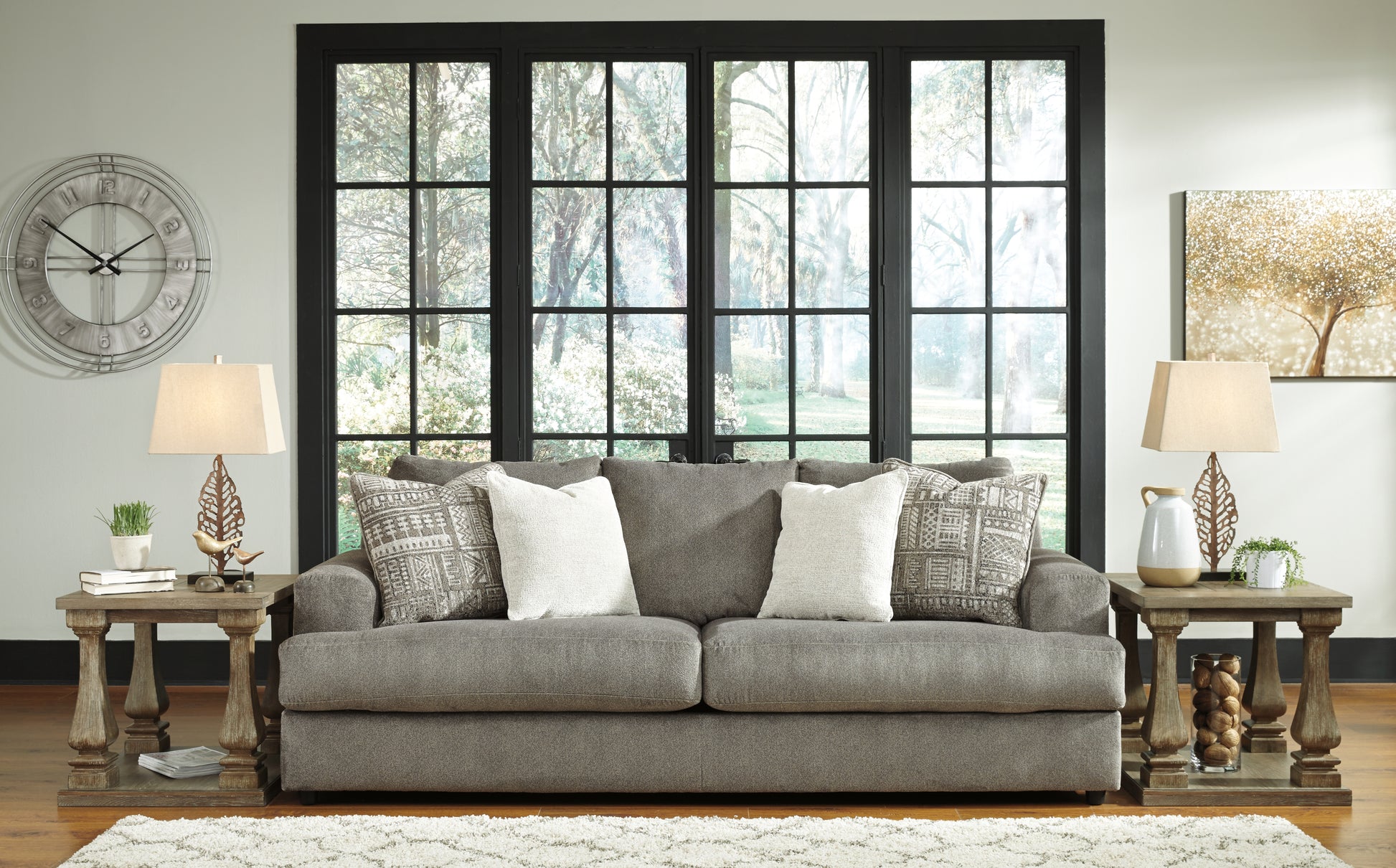 Haines Furniture Outlet - Ashley Furniture - Soletren Living Room - Sofa / Ash - 9510338