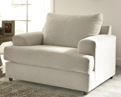 Haines Furniture Outlet - Ashley Furniture - Soletren Living Room - Chair and a Half / Stone - 9510423