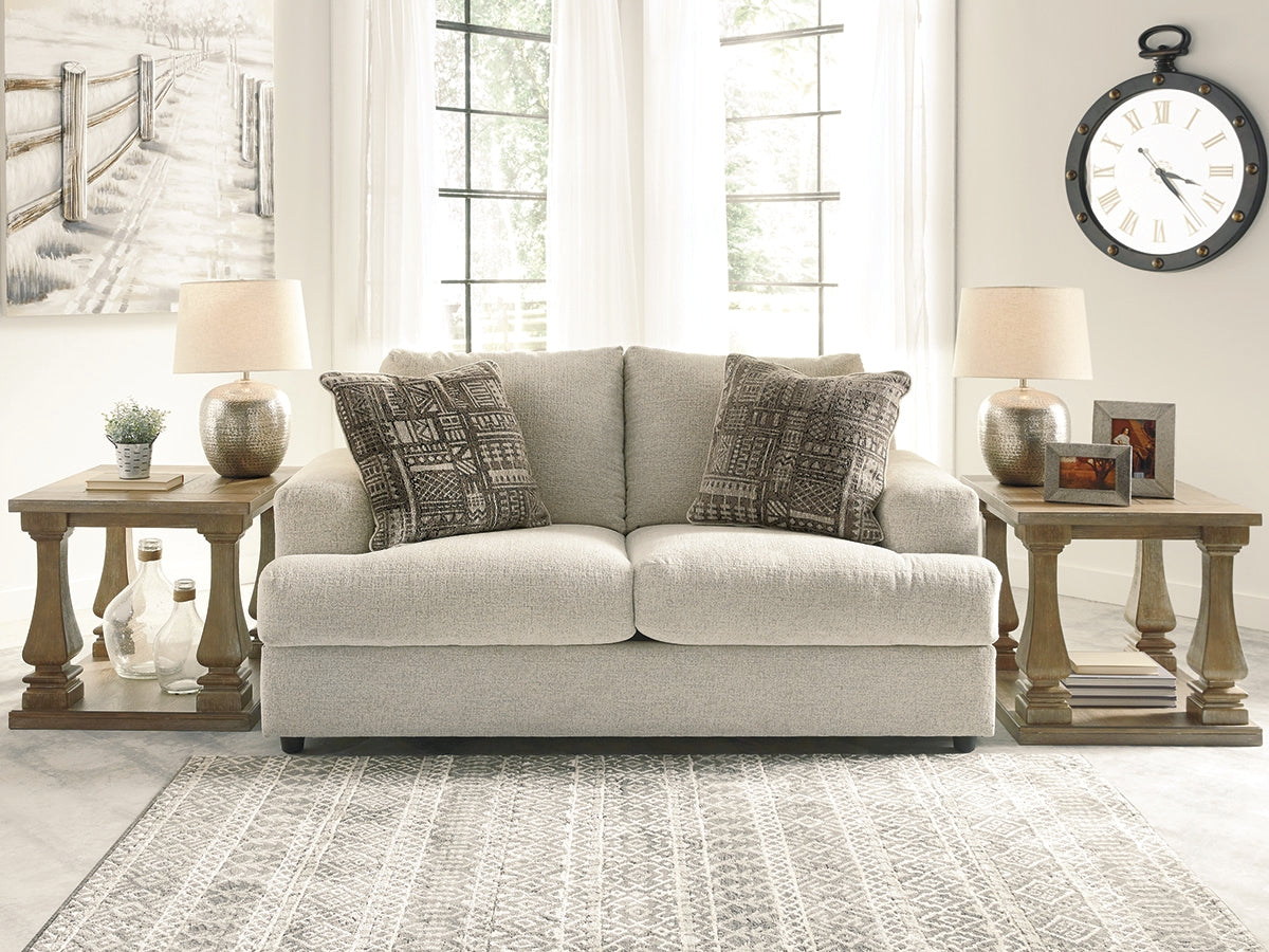 Haines Furniture Outlet - Ashley Furniture - Soletren Living Room - Loveseat / Stone - 9510435