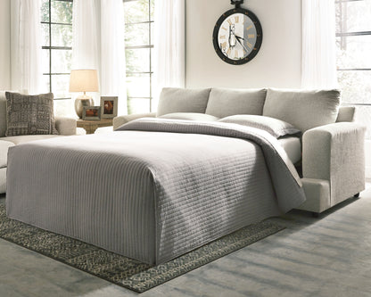 Haines Furniture Outlet - Ashley Furniture - Soletren Living Room - Queen Sofa Sleeper / Stone - 9510439