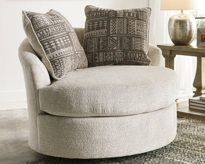 Haines Furniture Outlet - Ashley Furniture - Soletren Living Room - Swivel Accent Chair / Stone - 9510444