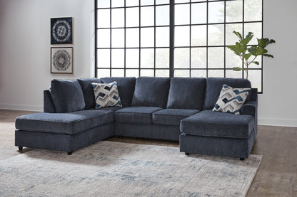 Haines Furniture Outlet - Ashley Furniture - Albar Place Sectional - RAF 2-Piece Sectional / Cobalt - 95302S2
