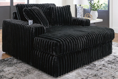 Haines Furniture Outlet - Ashley Furniture - Midnight-Madness Living Room - Oversized Chaise / Onyx - 9810315