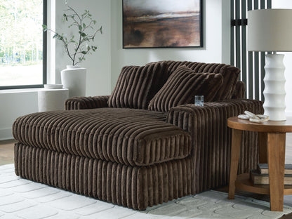 Haines Furniture Outlet - Ashley Furniture - Midnight-Madness Living Room - Oversized Chaise / Chocolate - 9810415