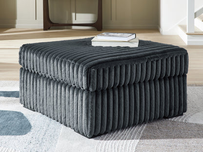 Haines Furniture Outlet - Ashley Furniture - Midnight-Madness Living Room - Oversized Accent Ottoman / Gunmetal - 9810508