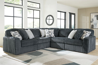 Haines Furniture Outlet - Ashley Furniture - Midnight-Madness Sectional - RAF 5-Piece Sectional / Gunmetal - 98105S27