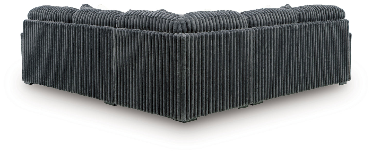 Haines Furniture Outlet - Ashley Furniture - Midnight-Madness Sectional - LAF 3-Piece Sectional / Gunmetal - 98105S5
