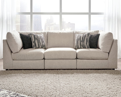 Haines Furniture Outlet - Ashley Furniture - Kellway Sectional - 3-Piece Sectional Sofa / Bisque - 98707S6