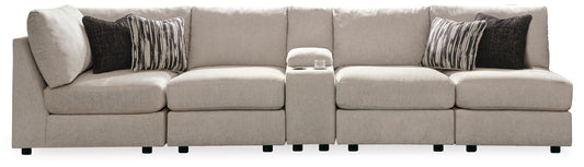 Haines Furniture Outlet - Ashley Furniture - Kellway Sectional - 3-Piece Sectional Loveseat / Bisque - 98707S8