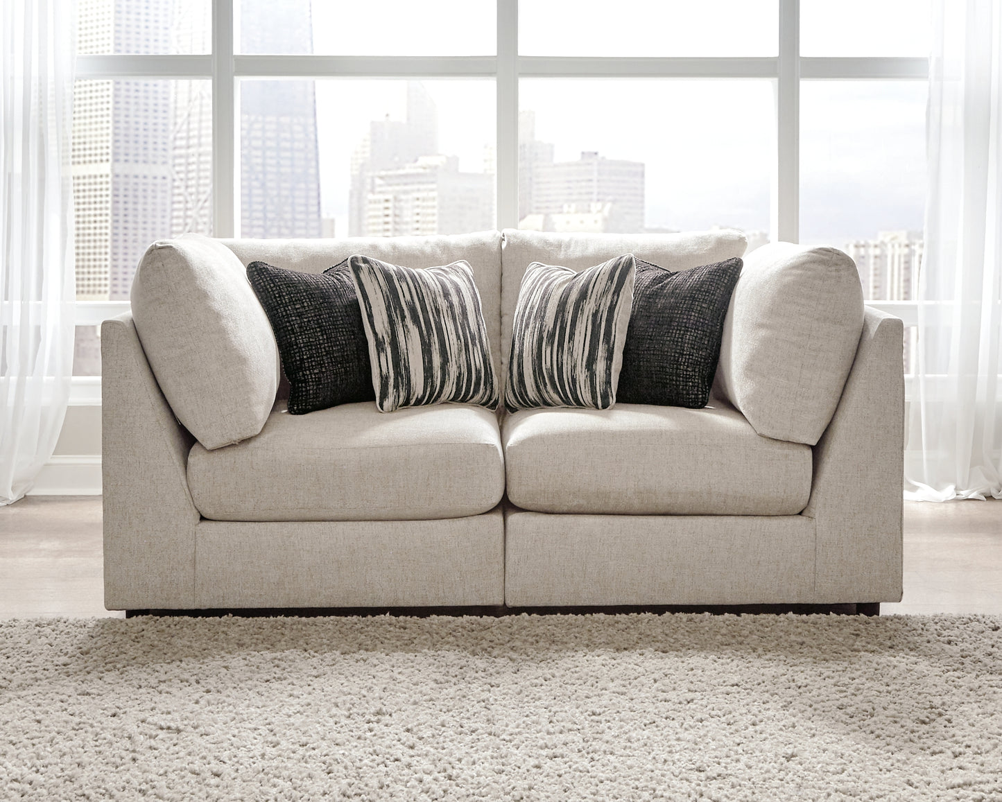 Haines Furniture Outlet - Ashley Furniture - Kellway Sectional - 2-Piece Sectional / Bisque - 98707S2