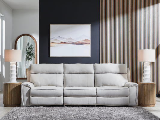 Haines Furniture Outlet - Ashley Furniture - Social Pointe Sectional - 2-Piece Reclining Loveseat / Pearl/Ash - PC98802S21