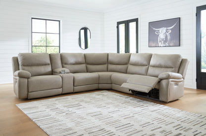 Haines Furniture Outlet - Ashley Furniture - Narwhal Place Sectional - 6-Piece Power Reclining Sectional / Pebble - PC99201S10