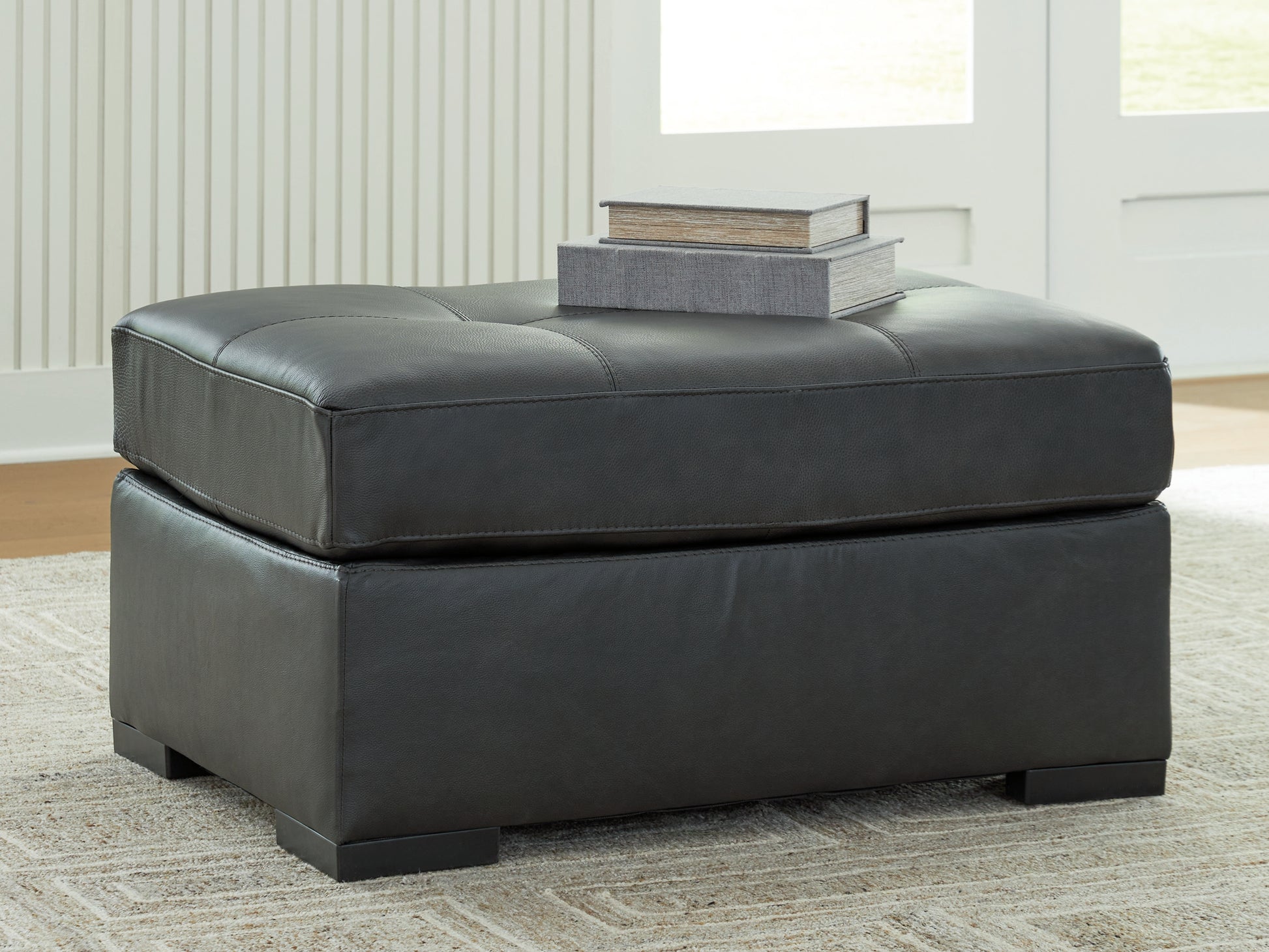 Haines Furniture Outlet - Ashley Furniture - Brindley Pier Living Room - Oversized Accent Ottoman / Fog - 9950308