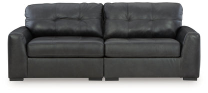 Haines Furniture Outlet - Ashley Furniture - Brindley Pier Sectional - RAF 2-Piece Sectional Loveseat / Fog - 99503S1