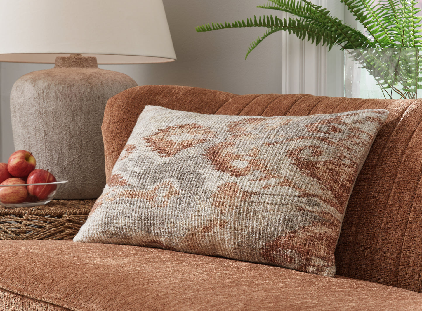 Haines Furniture Outlet - Ashley Furniture - Aprover Pillows - Pillow (4/CS) / Rust/Gray/White - A1001040