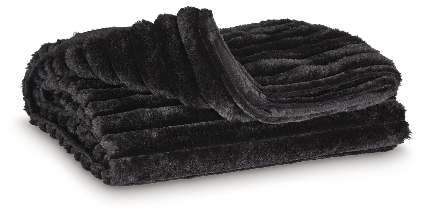 Haines Furniture Outlet - Ashley Furniture - Alsonwell Throw (Set of 3) - Throw (3/CS) / Black - A1001083