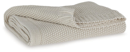 Haines Furniture Outlet - Ashley Furniture - Gayelery Throw (Set of 3) - Throw (3/CS) / Sand - A1001084