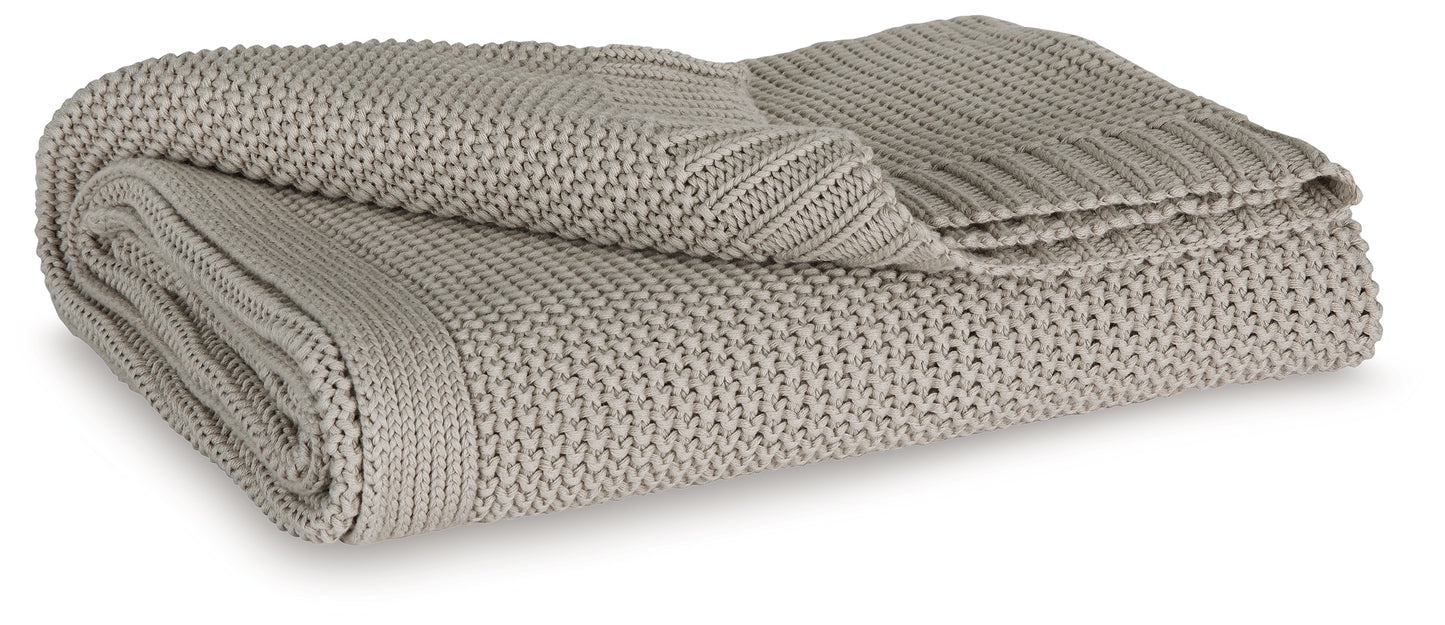 Haines Furniture Outlet - Ashley Furniture - Gayelery Throw (Set of 3) - Throw (3/CS) / Gray - A1001085