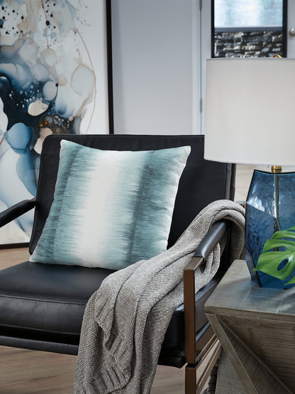 Haines Furniture Outlet - Ashley Furniture - Elonwich Pillows - Pillow / Teal/White - A1001106P