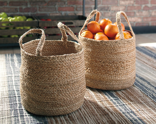 Haines Furniture Outlet - Ashley Furniture - Brayton Basket - Basket Set (Set of 2) / Natural - A2000094