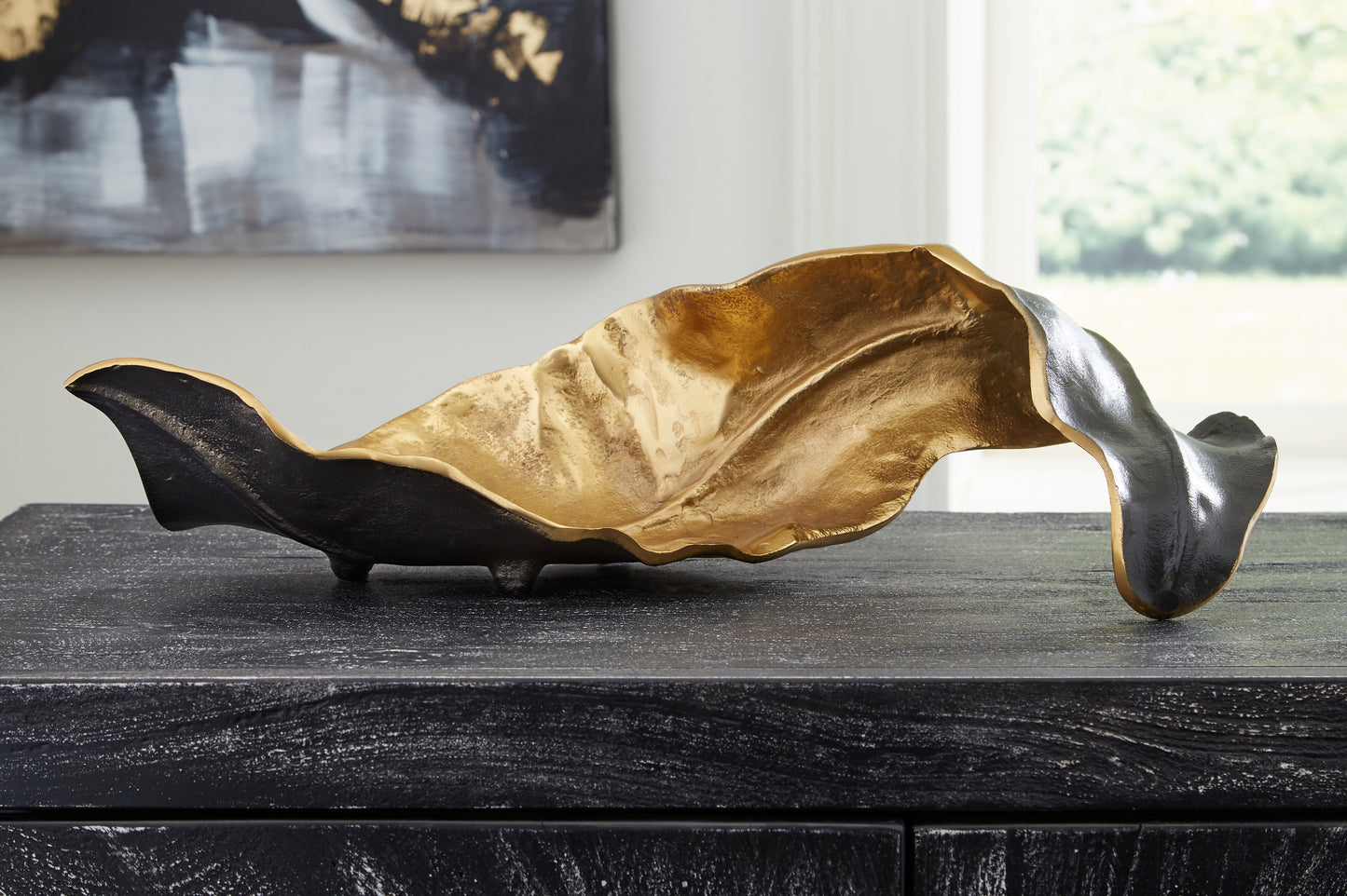 Haines Furniture Outlet - Ashley Furniture - Melinda Sculpture - Sculpture / Black/Gold Finish - A2000416