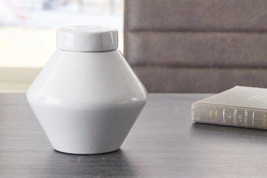 Haines Furniture Outlet - Ashley Furniture - Domina Jar (Set of 2) - Jar (2/CS) / White - A2000484