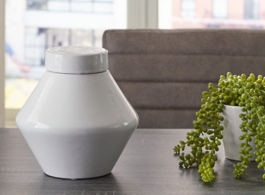 Haines Furniture Outlet - Ashley Furniture - Domina Jar (Set of 2) - Jar (2/CS) / White - A2000485