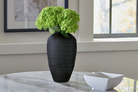Haines Furniture Outlet - Ashley Furniture - Etney Vase - Vase / Slate - A2000509