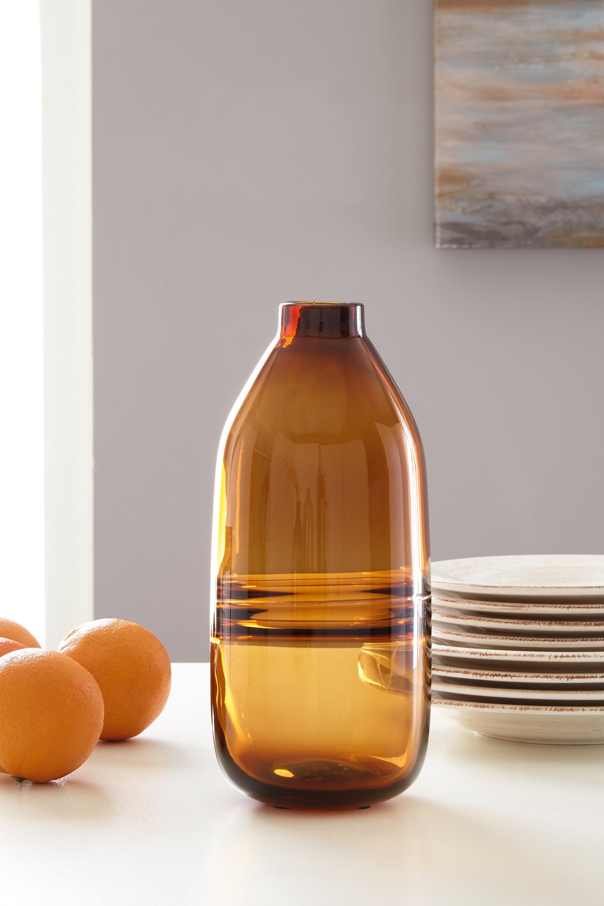 Haines Furniture Outlet - Ashley Furniture - Lemmitt Vase - Vase / Amber - A2000541