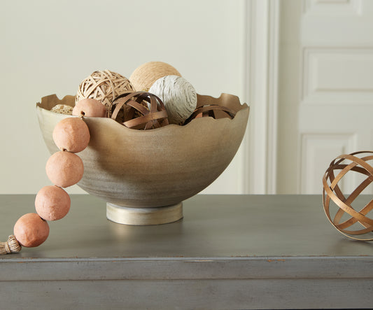 Haines Furniture Outlet - Ashley Furniture - Maura Bowl - Bowl / Antique Gold Finish - A2000594