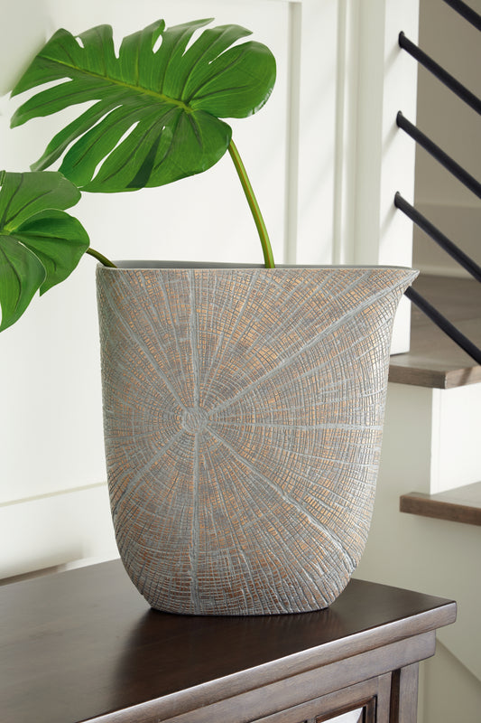 Haines Furniture Outlet - Ashley Furniture - Ardenley Vase - Vase (2/CS) / Antique Gold Finish - A2000608