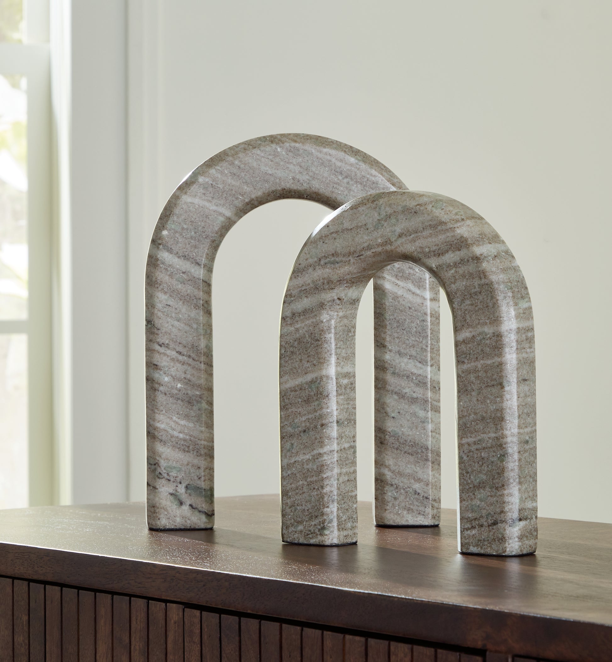 Haines Furniture Outlet - Ashley Furniture - Keithton Sculpture - Sculpture Set (Set of 2) / Taupe - A2000618