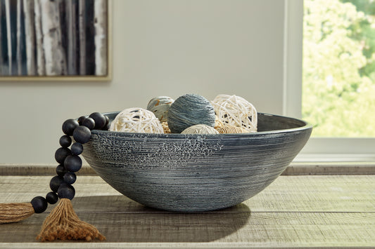 Haines Furniture Outlet - Ashley Furniture - Meadie Bowl - Bowl / Distressed Black - A2000792