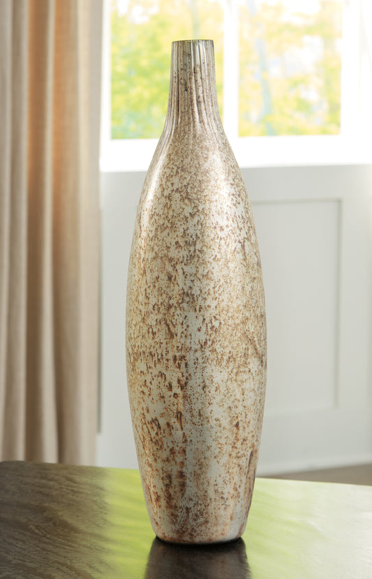 Haines Furniture Outlet - Ashley Furniture - Plawite Vase - Vase / Antique Silver Finish - A2000639