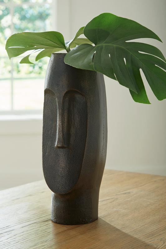 Haines Furniture Outlet - Ashley Furniture - Elanman Vase - Vase / Antique Bronze Finish - A2000692