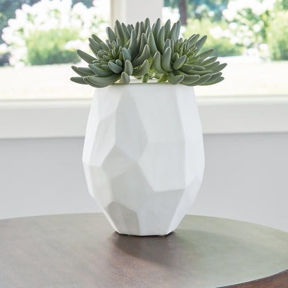 Haines Furniture Outlet - Ashley Furniture - Karenton Vase - Vase / White - A2000721