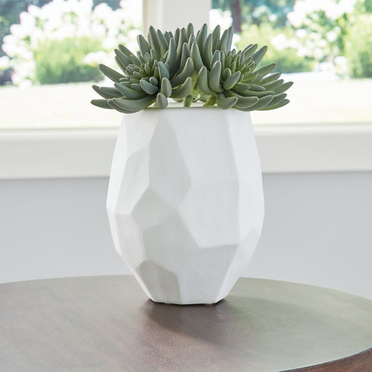 Haines Furniture Outlet - Ashley Furniture - Karenton Vase - Vase / White - A2000721