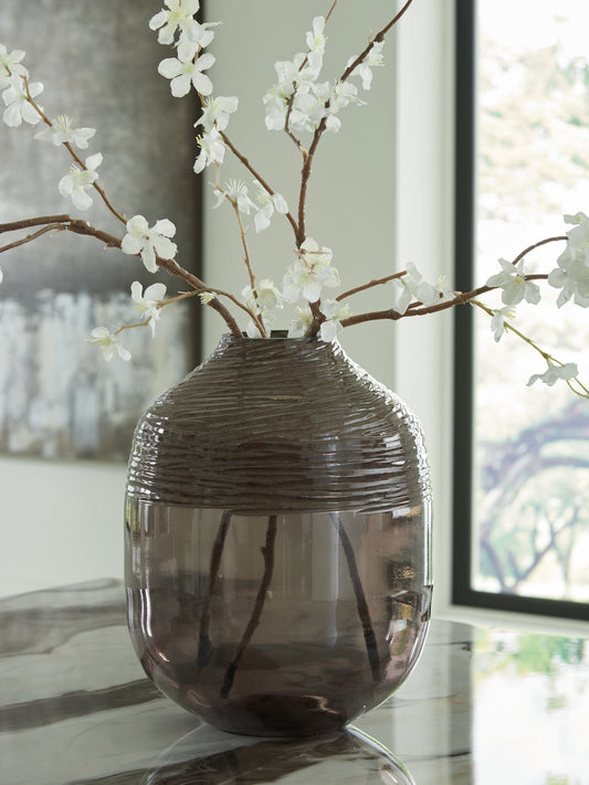 Haines Furniture Outlet - Ashley Furniture - Harpwick Vase - Vase / Iridescent Gray - A2000727