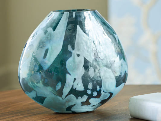 Haines Furniture Outlet - Ashley Furniture - Cartshaw Vase - Vase / Iridescent Teal - A2000738