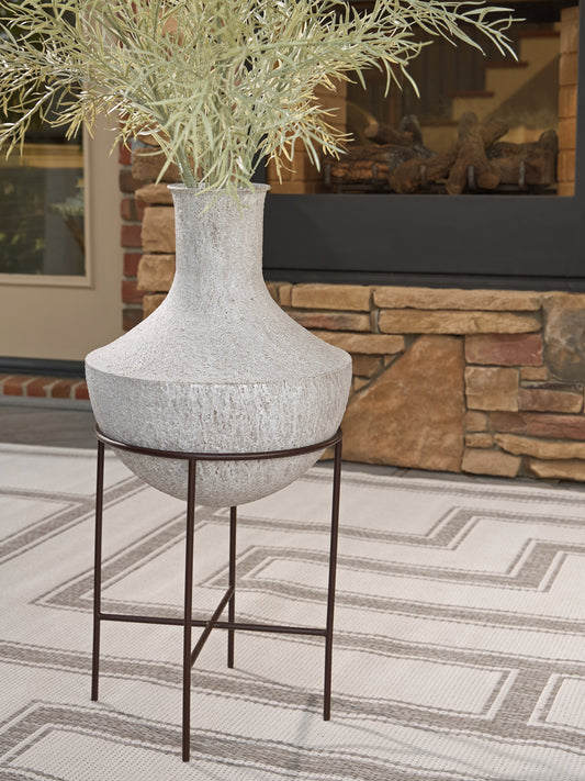Haines Furniture Outlet - Ashley Furniture - Estonbank Vase - Vase Set / Distressed Cream - A2000747A1