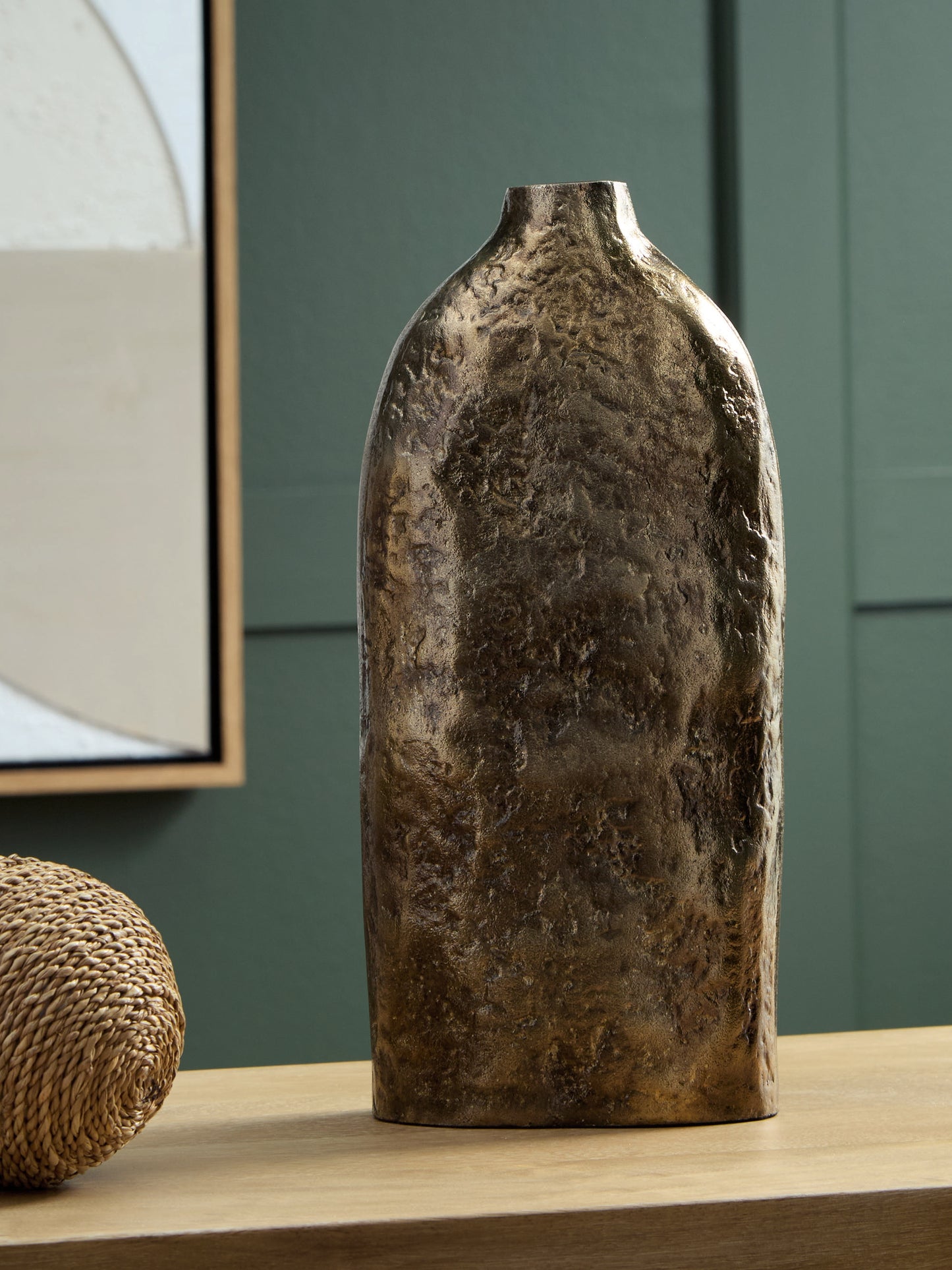 Haines Furniture Outlet - Ashley Furniture - Wallmond Vase - Vase / Antique Brass Finish - A2000822