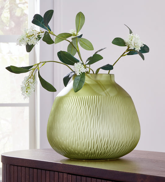 Haines Furniture Outlet - Ashley Furniture - Scottyard Vase - Vase / Olive Green - A2900007