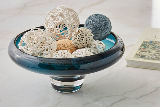 Haines Furniture Outlet - Ashley Furniture - Vallborough Bowl - Bowl / Teal Blue - A2900017
