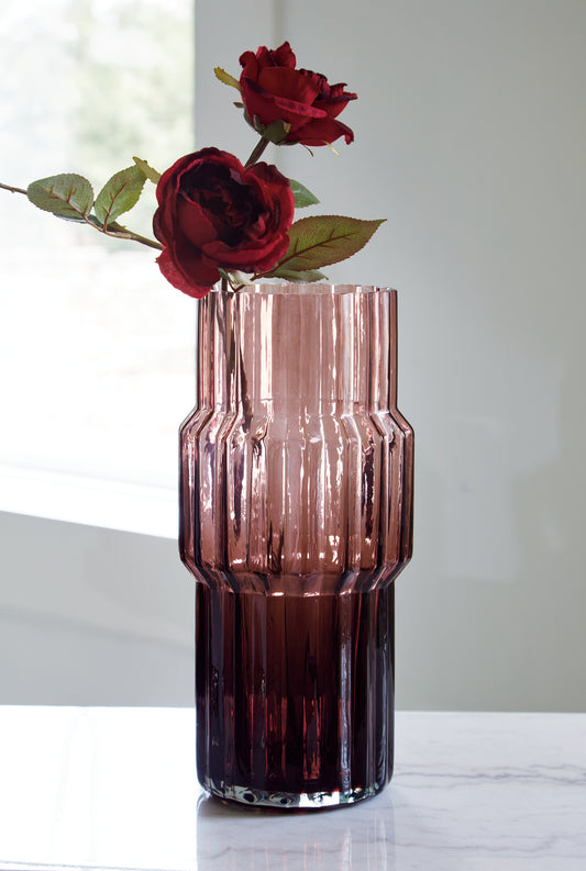 Haines Furniture Outlet - Ashley Furniture - Dorlow Vase - Vase / Mauve - A2900024V