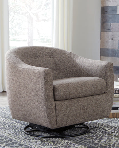 Haines Furniture Outlet - Ashley Furniture - Upshur Accent Chair - Swivel Glider Accent Chair / Taupe - A3000003