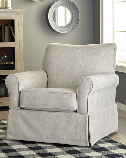 Haines Furniture Outlet - Ashley Furniture - Searcy Accent Chair - Swivel Glider Accent Chair / Quartz - A3000006