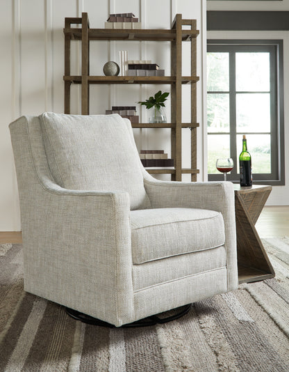 Haines Furniture Outlet - Ashley Furniture - Kambria Swivel Glider Accent Chair - Swivel Glider Accent Chair / Fog - A3000265